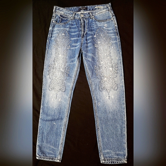 Scotch and Soda Embossed Cut Out Embellished Mom Jeans Sz 28/32 - Picture 1 of 13